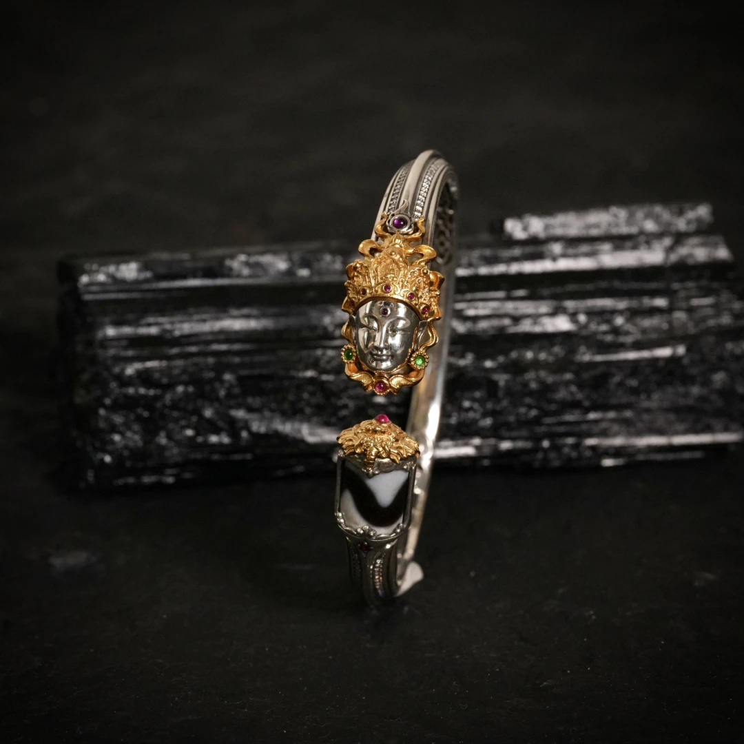 925银手镯 【如愿手镯】手工雕刻地藏 大愿 智慧 护佑 平安 陆叁人