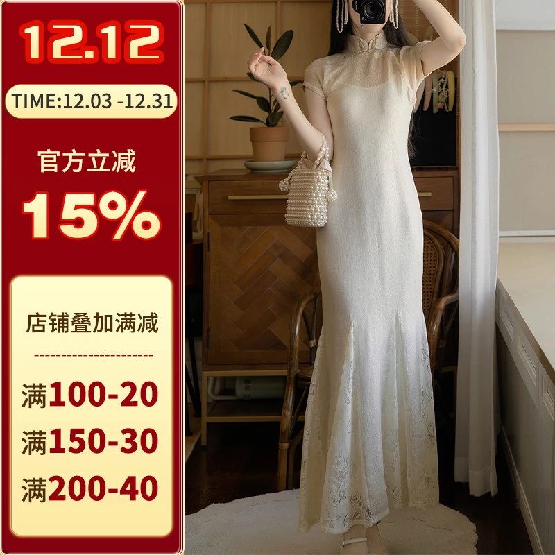 沪小鹿纸样 一片式侧拉链无省旗袍鱼尾裙内搭吊带裙 XWZ040