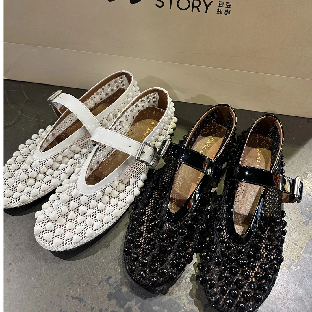 2025豆豆卡卡诺亚春季新款2126 时尚舒适百搭气质镂空透气平底鞋