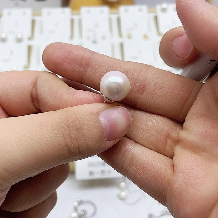 淡水珍珠耳饰银S925镶嵌S****y