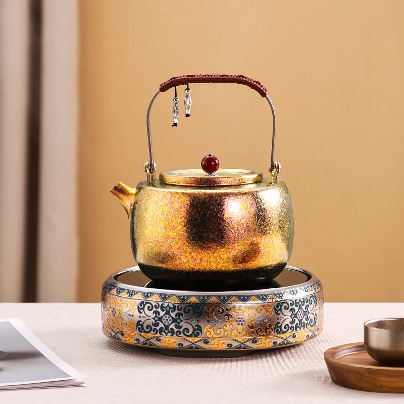 岳恒福韵炉围炉煮茶电陶炉家用纯钛烧水壶户外煮茶壶煮茶器提梁壶