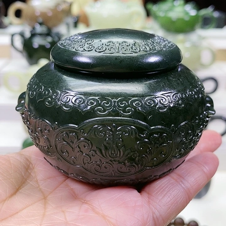 未镶嵌和田玉挂件茶叶罐