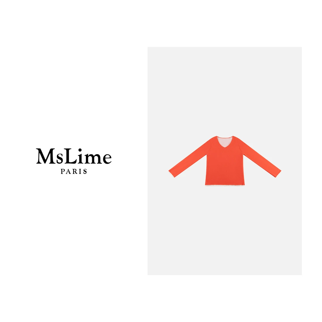 王嬛嬛MsLime‘朝霞’25年新款澳洲美丽诺羊毛气质针织衫 HD2A0001