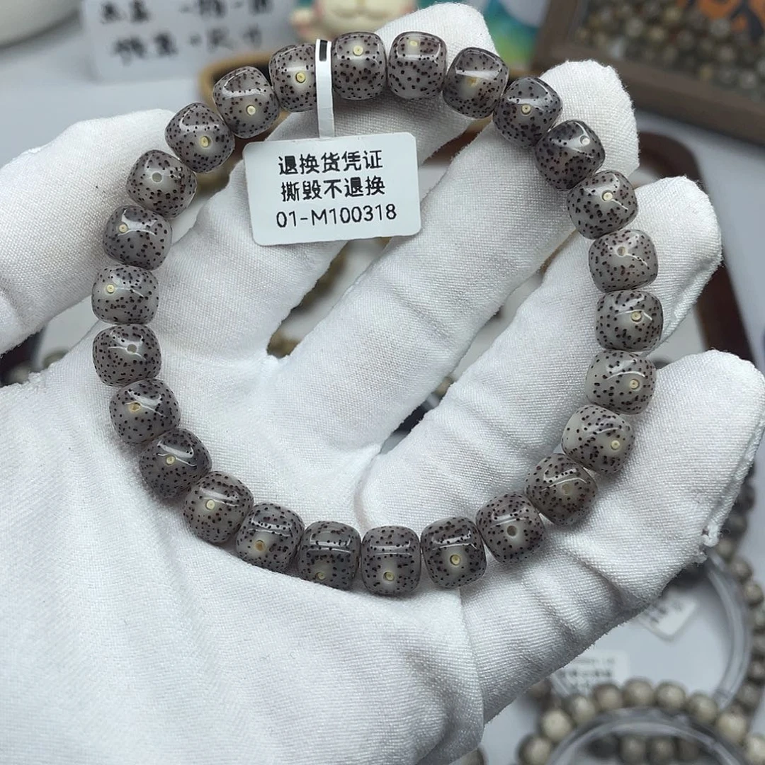 手串星月菩提海南星月菩提9×8黑冰星点M10