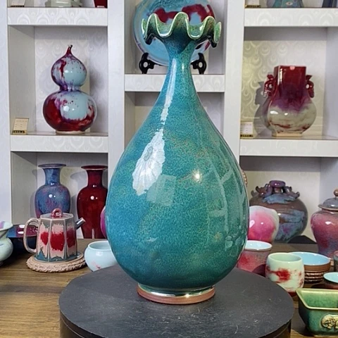 摆件会****猫禹州神后钧瓷原产地~