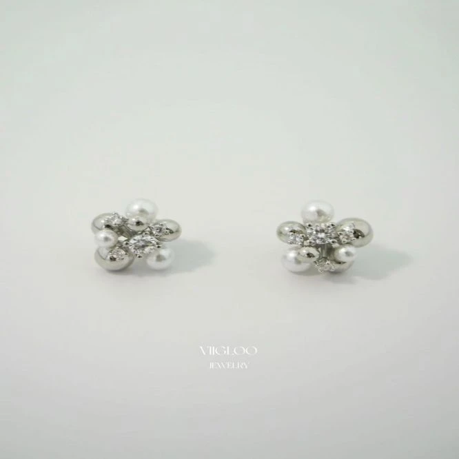 铜合金耳饰 VIIGLOO 珍珠旖梦-温柔气质型耳饰