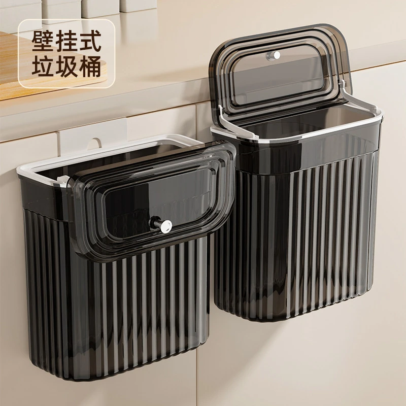 多用途创意垃圾桶挂壁滑盖免弯腰厨房可立式桶收纳创意收纳神器