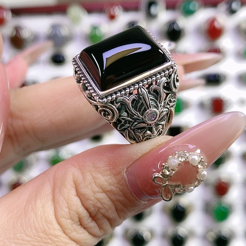 【闪购商品】银S925镶嵌戒指玛瑙/玉髓