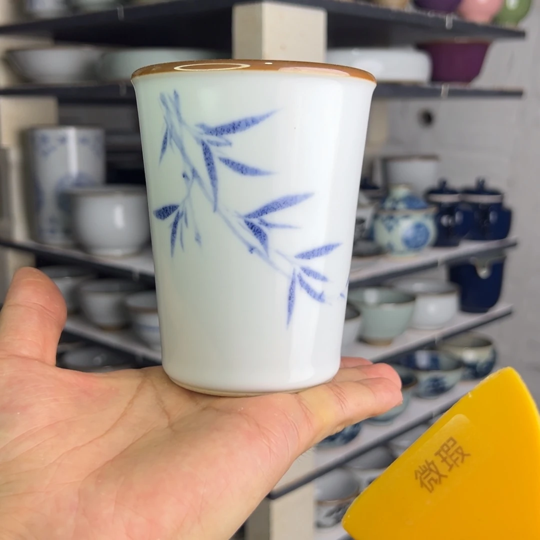 月白不开片竹子可乐杯微瑕福利