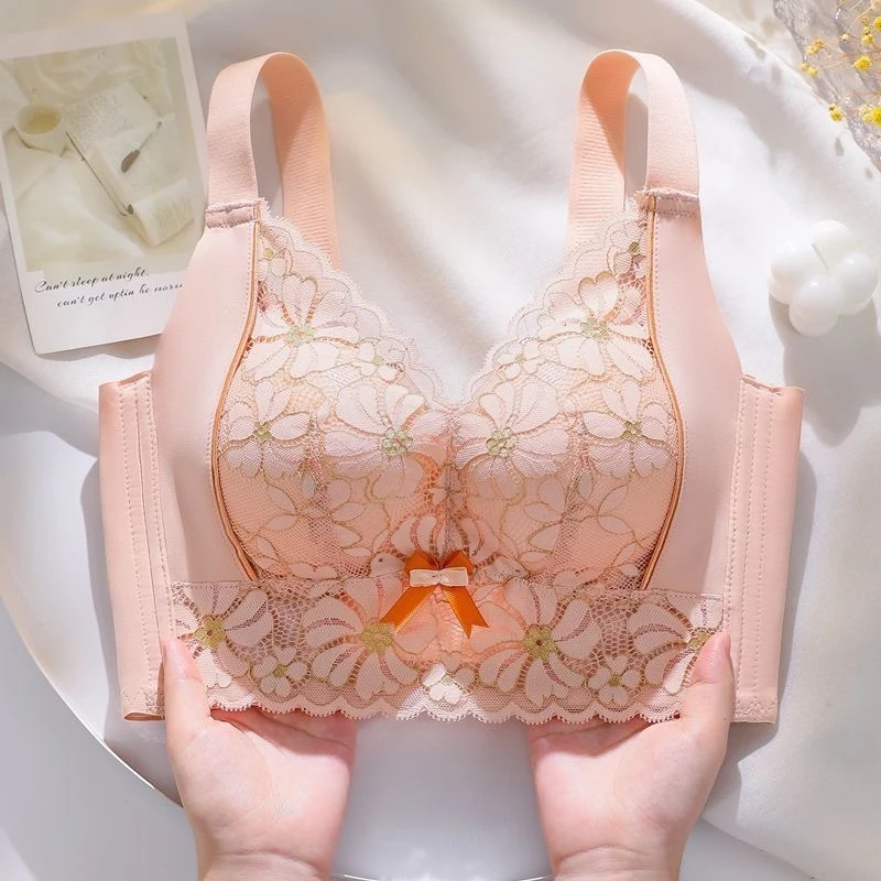 专营蕾丝内衣女调整型小胸聚拢收副乳上托防下垂无钢圈舒适文胸罩