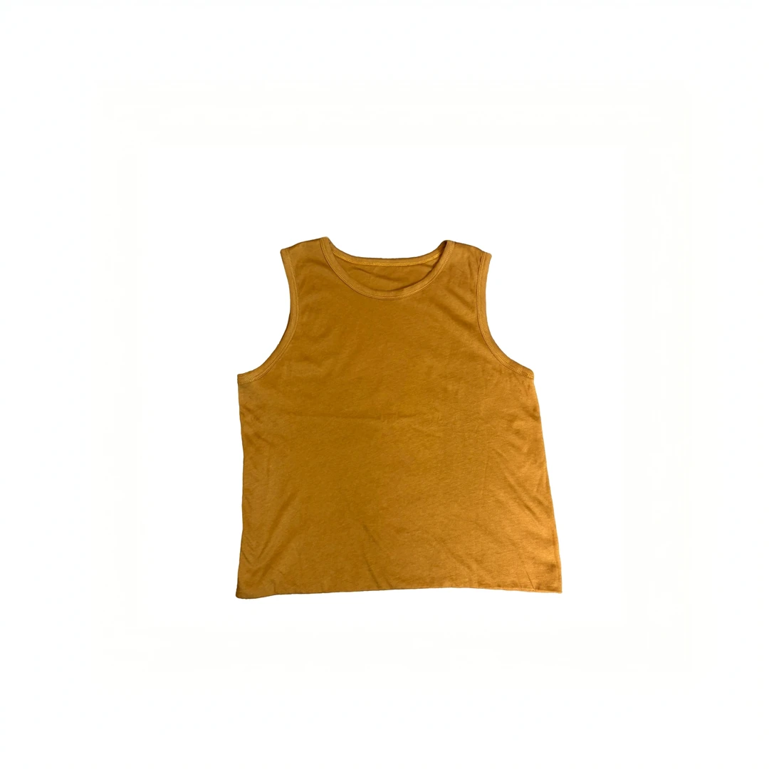 【YAYIROU】极简风内搭显瘦无袖背心新款圆领黄色打底宽松百搭夏季