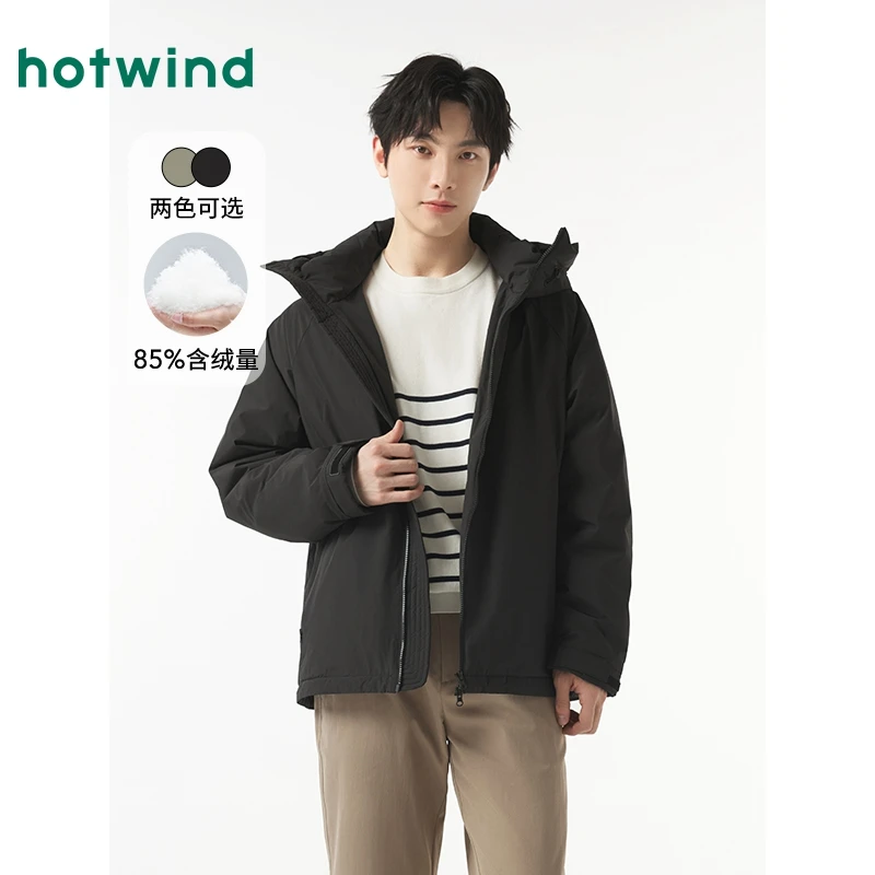 热风2024年冬季新款男士轻户外羽绒服F12M4409