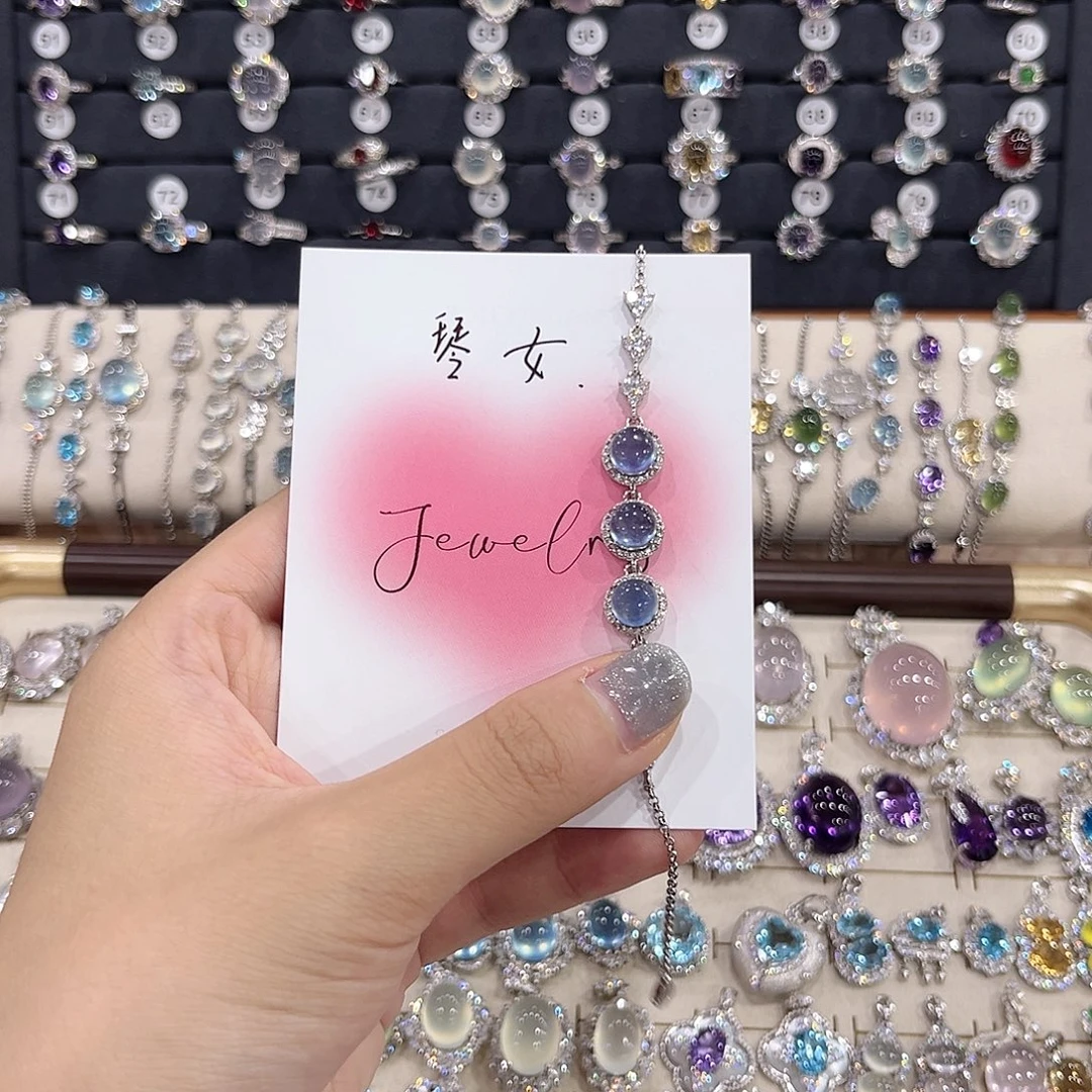 琴***女紫晶颈饰银S925镶嵌
