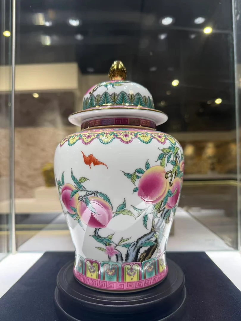 【一明】九桃五福将军罐