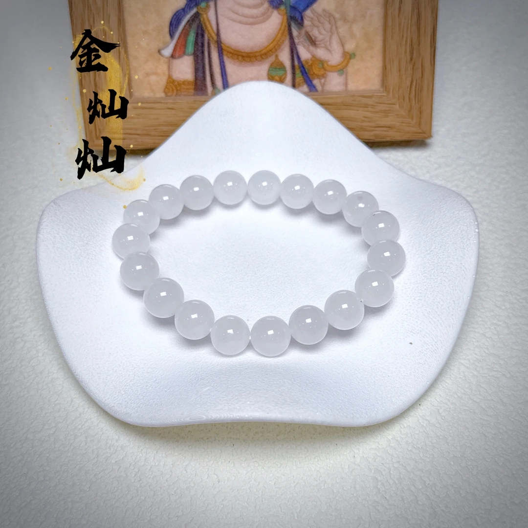 金灿灿新疆和田玉圆珠单圈素圈手串手链A21 多样性发一