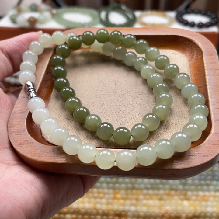 和田玉未镶嵌颈饰珠串8mm