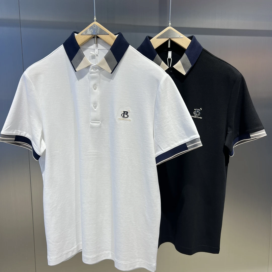 男刺绣/绣花撞色时尚Polo衫短袖经典刺绣翻领春季0685