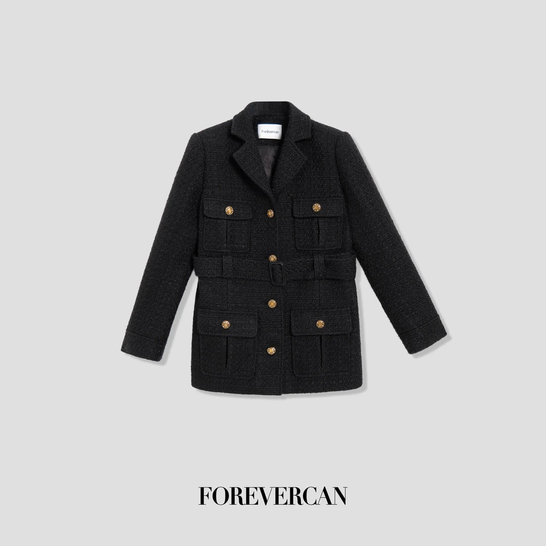 “香阀世家”复古感客订粗花呢西装外套SC22551