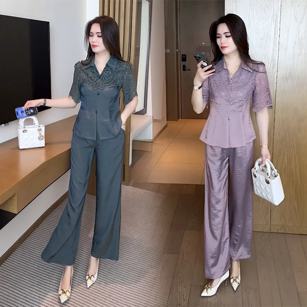 2025新款夏季新款时尚休闲穿搭洋气气质收腰修身显瘦减龄套装27