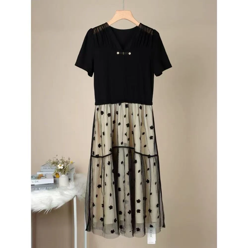 【JX678黑】中长款2025夏季新款连衣裙