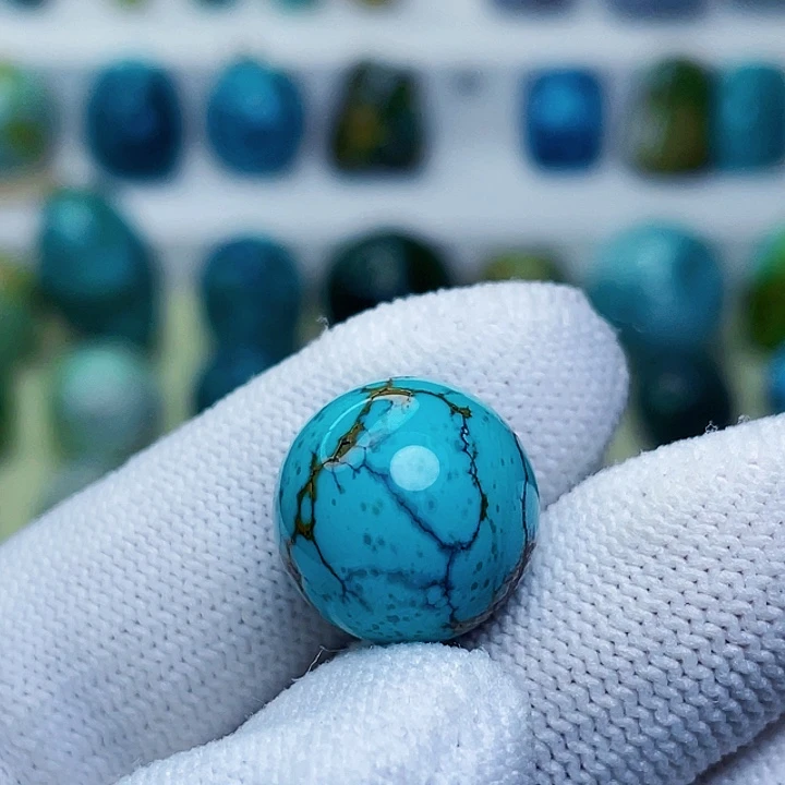 未镶嵌绿松石雨点圆珠14.7