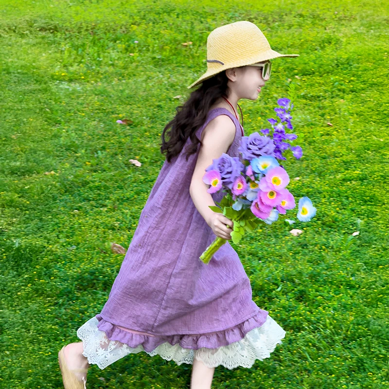 女童法式连衣裙夏季2025新款女孩独特漂亮裙子儿童秋装内搭背心裙