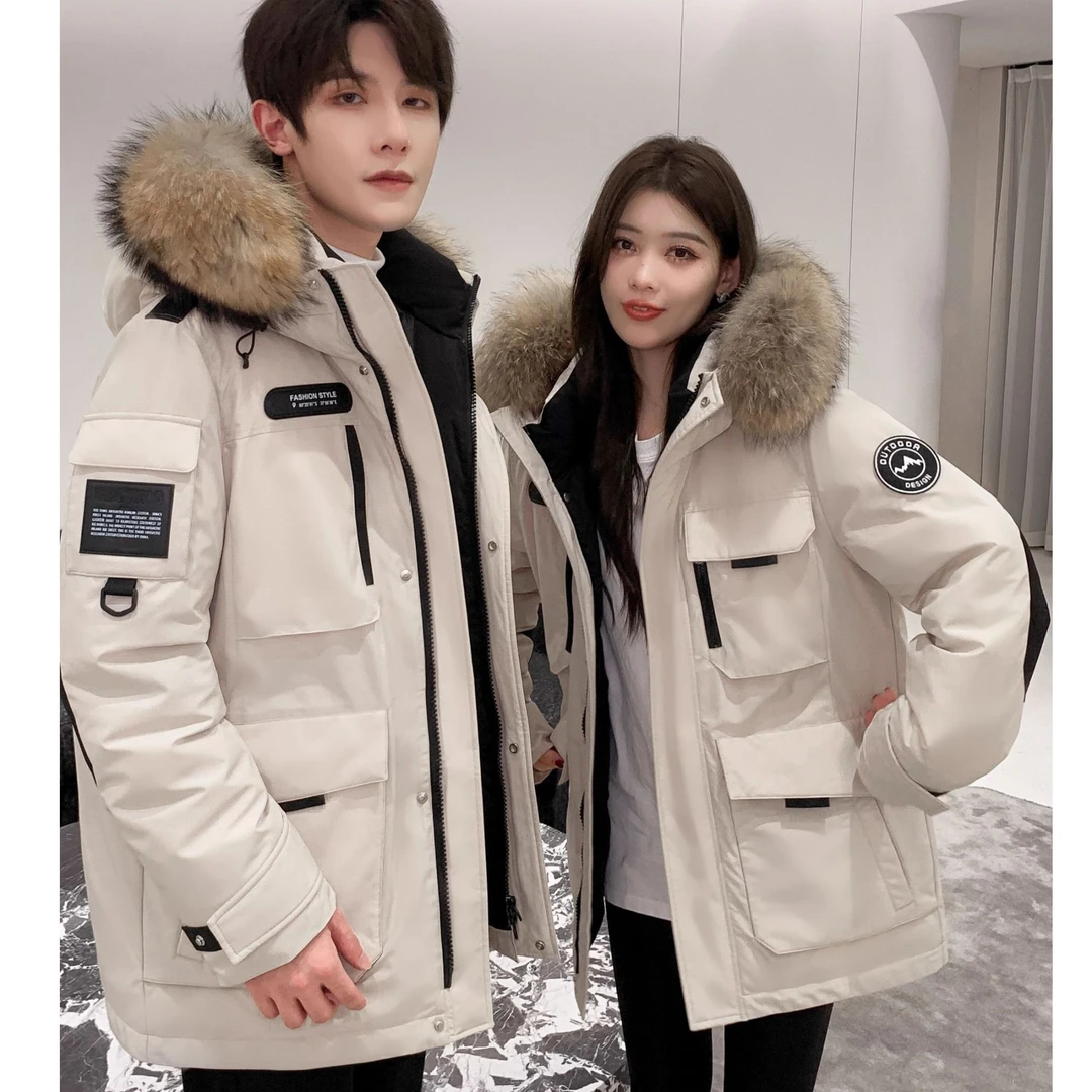 2026款工装羽绒服男中长款2026年秋冬轻奢新款女情侣加厚户外潮牌