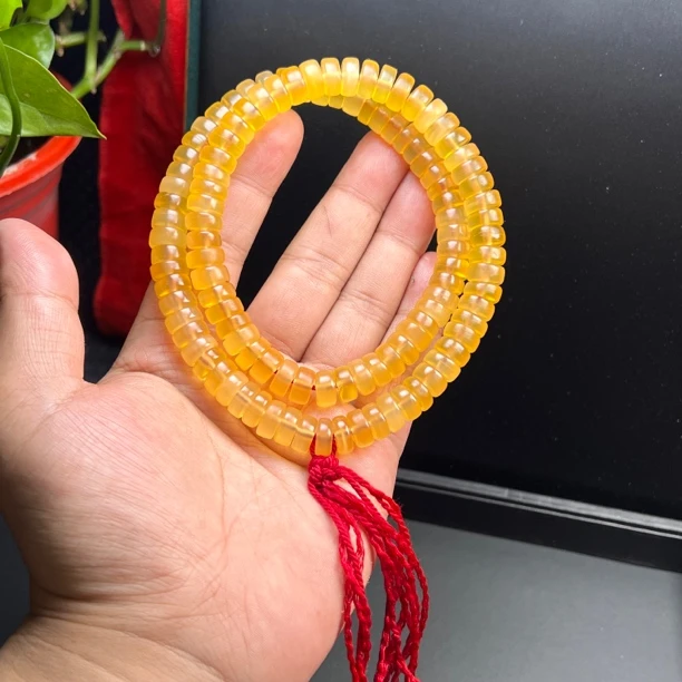 网红同款 高冰透冰花羊角 尺寸10/5的直切桶珠