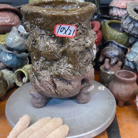 粗陶花盆手工花盆制作就这样