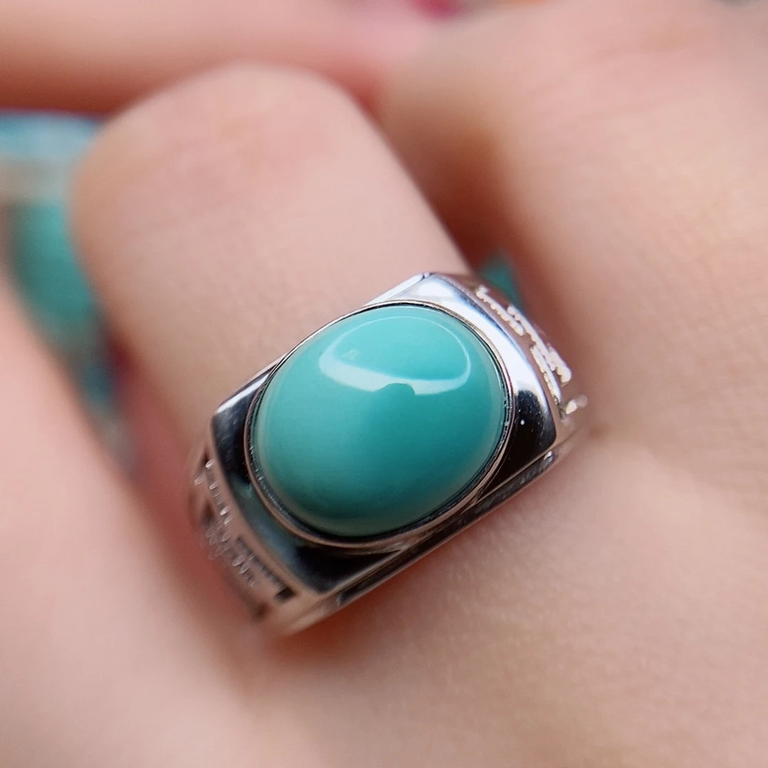绿松石戒指银S925镶嵌