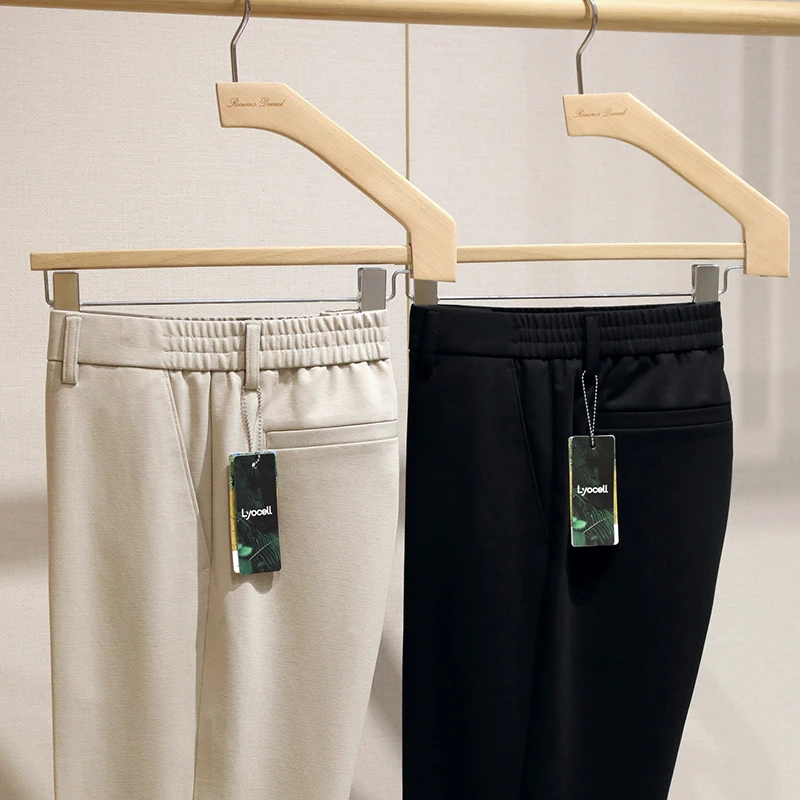 【242412050】质感自现 夏季莱赛尔亚麻干爽透气男士商务通勤长裤