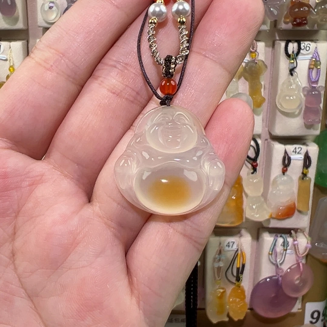 玛瑙/玉髓未镶嵌吊坠(赠链)