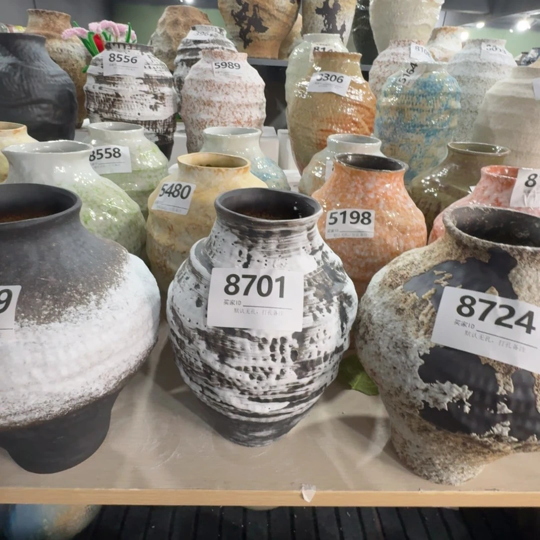 摆件陶花瓶默认无孔口8高28编码8701