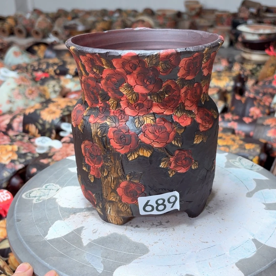 拂***曦紫砂花盆陶瓷多肉精品花盆