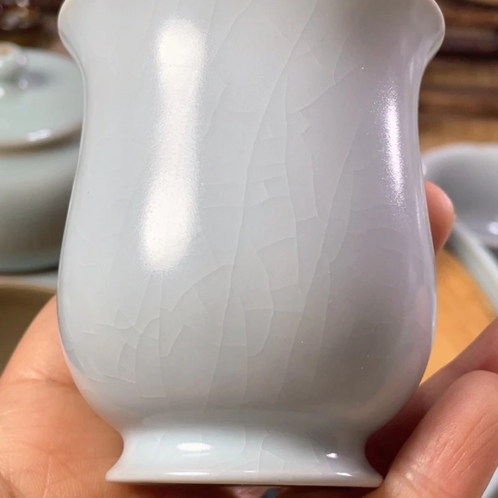 花***强汝州原矿釉汝瓷手工月白