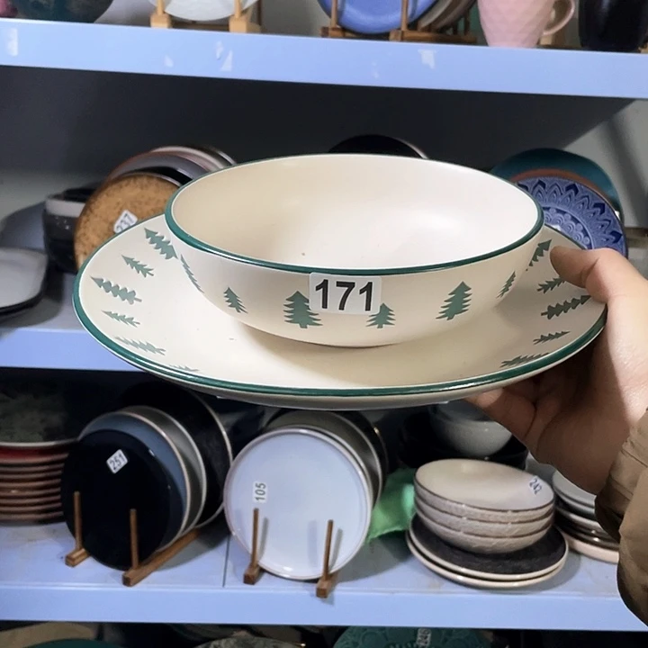 瓷2只高温釉下彩陶瓷餐具