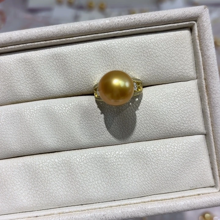 海水珍珠戒圈银S925镶嵌