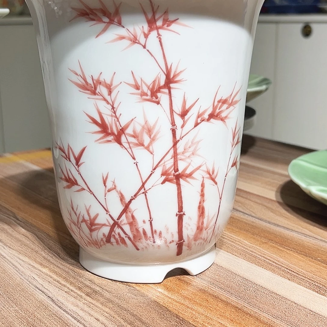 升***升花器竹纹陶瓷花器