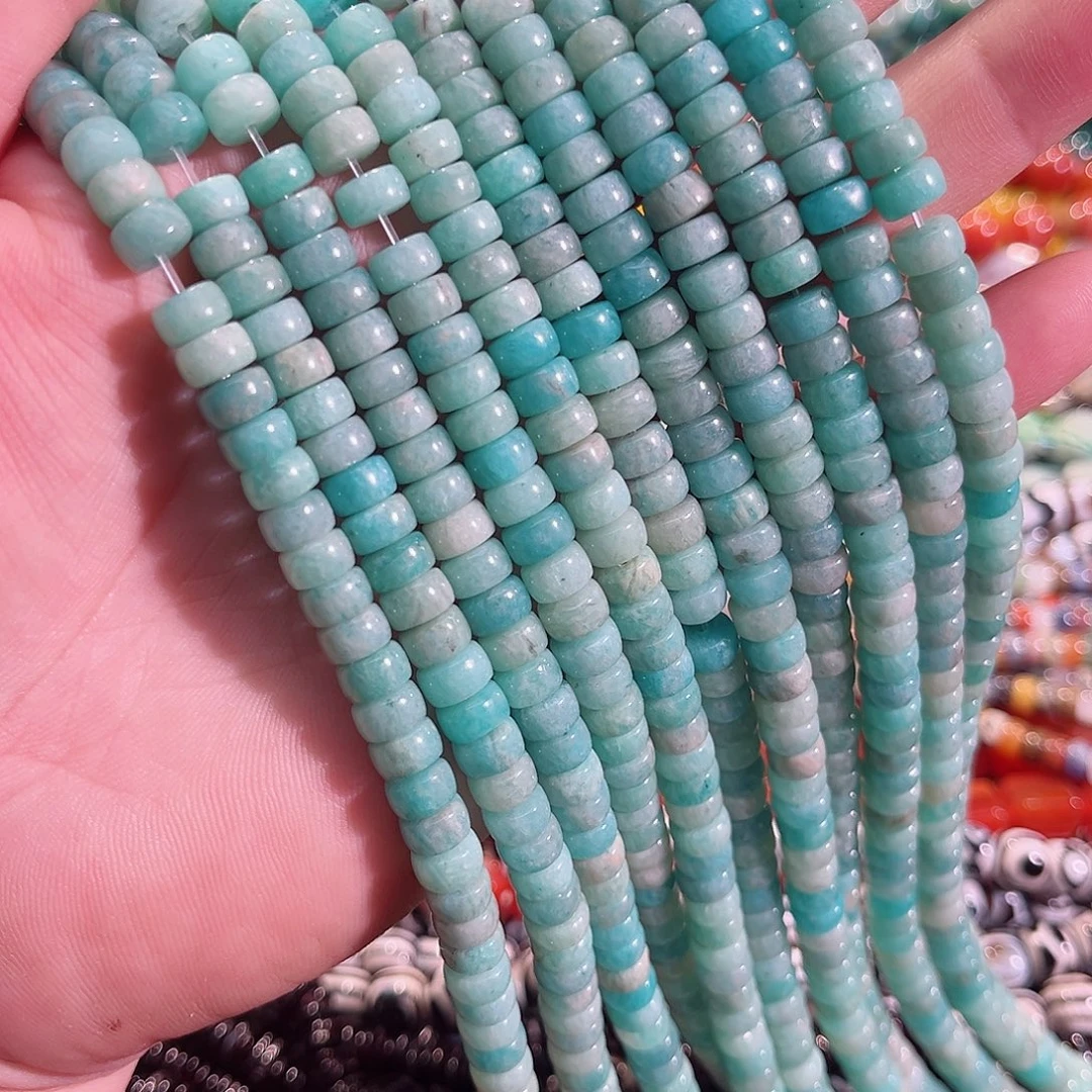玛瑙/玉髓未镶嵌珠宝半成品天河石剁珠7mm