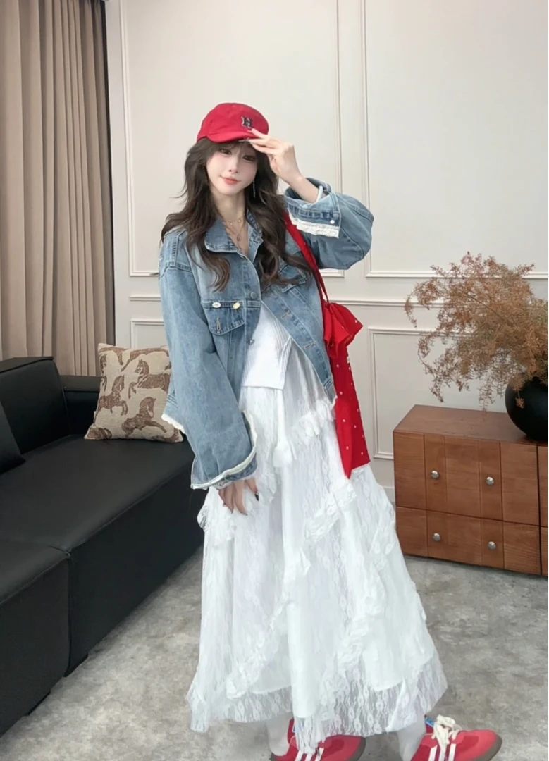 【欧若风】 Lei 2025开春美式复古做旧牛仔外套G0987