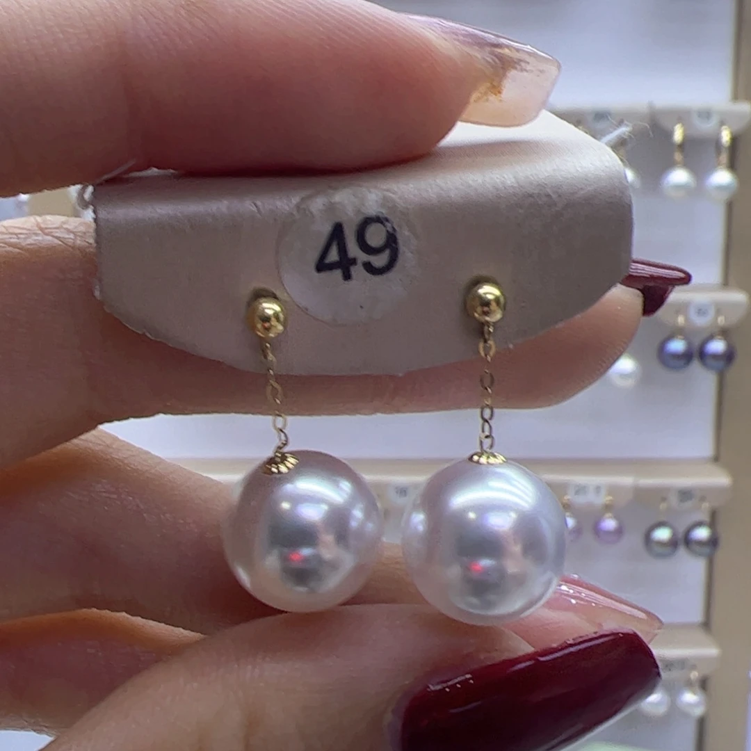 淡水珍珠耳饰18K金镶嵌