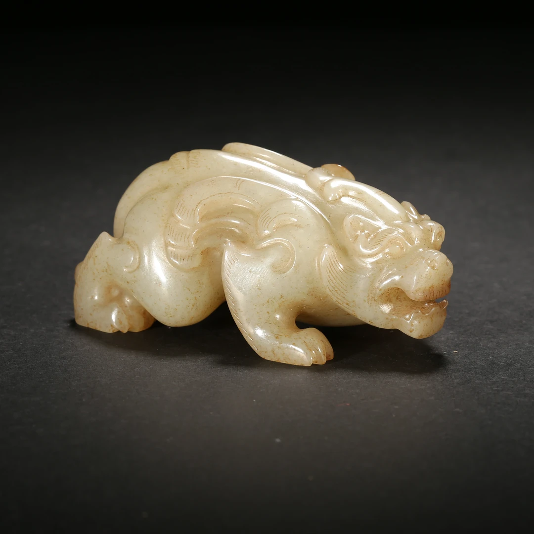 明代*白玉瑞兽/05LB041/和田玉【北京文博】