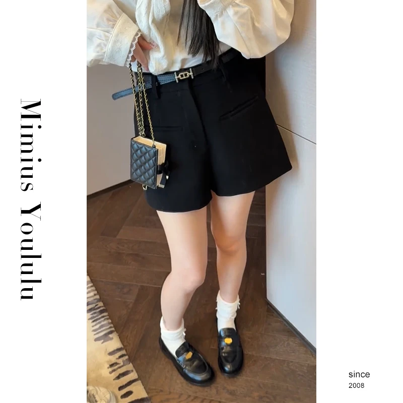 【mimius】&七七 气质百搭宽松显瘦阔腿休闲短裤 G02110