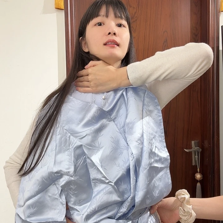 羊羔毛真丝一整套蓝色S