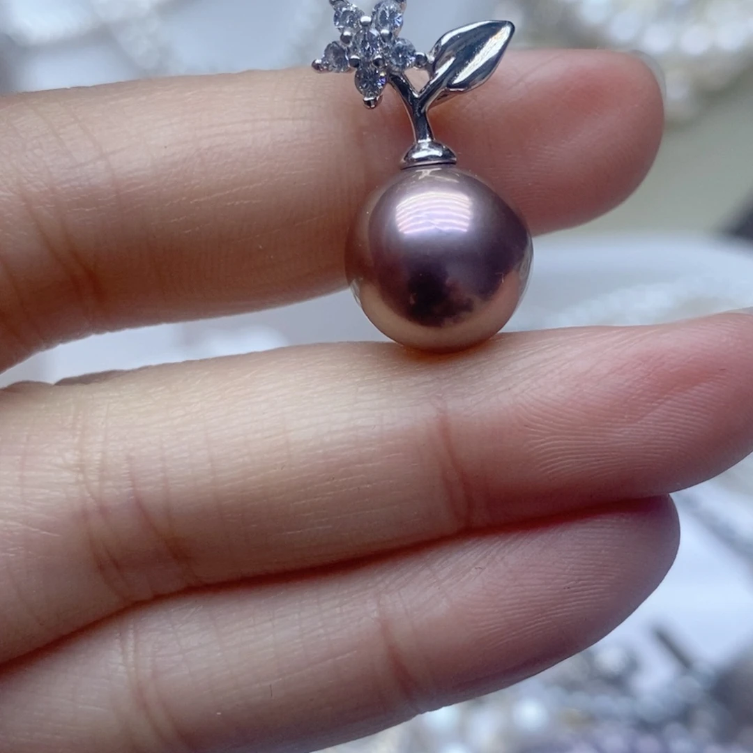 银S925镶嵌吊坠淡水珍珠?**?