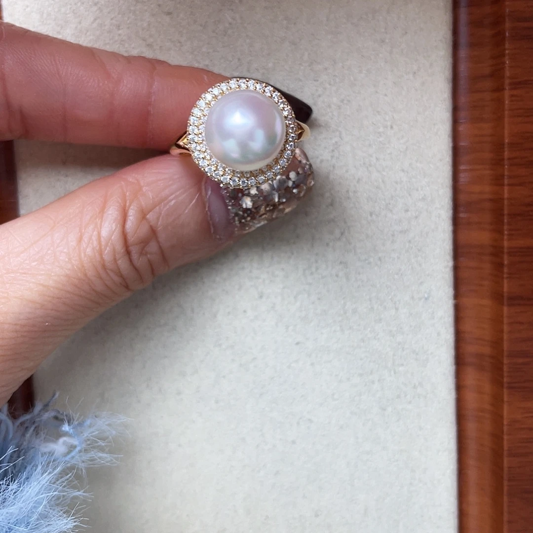 海水珍珠戒指银S925镶嵌