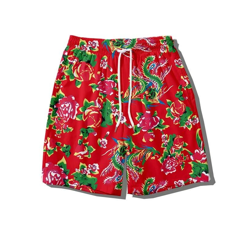 夏季新款搞怪帅气东北大花短裤原宿风民族花裤宽松休闲薄款短裤