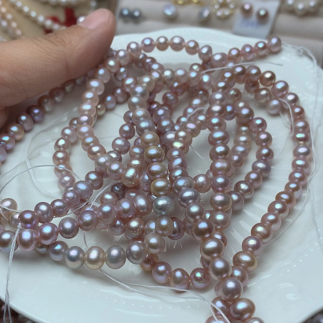 淡水珍珠5-6未镶嵌x42项链