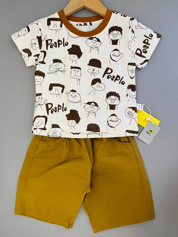 宝宝短袖短裤纯棉a类1-3岁分体衣