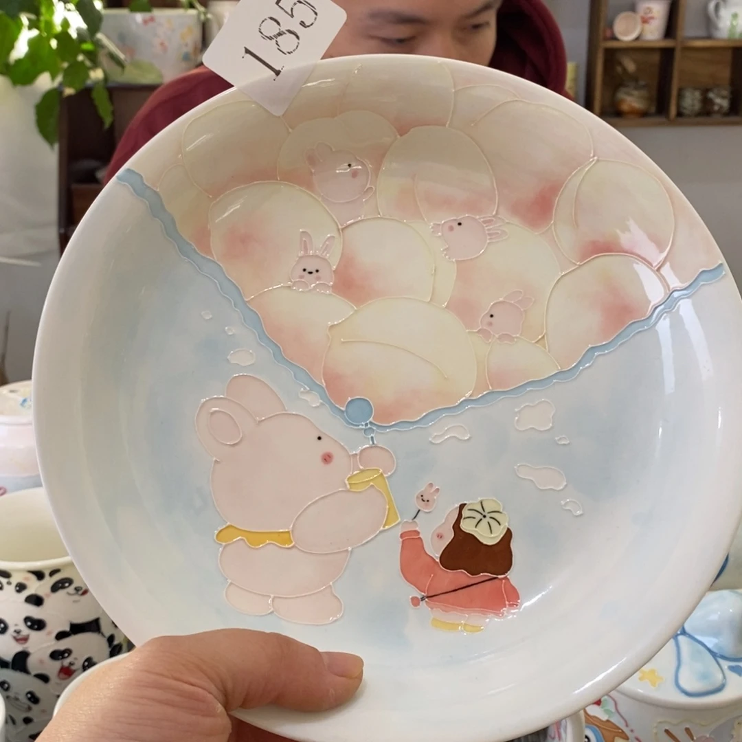 瓷片景德镇釉下彩手绘